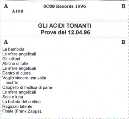 a198 gli acidi tonanti: prove del 12-04-96 1996